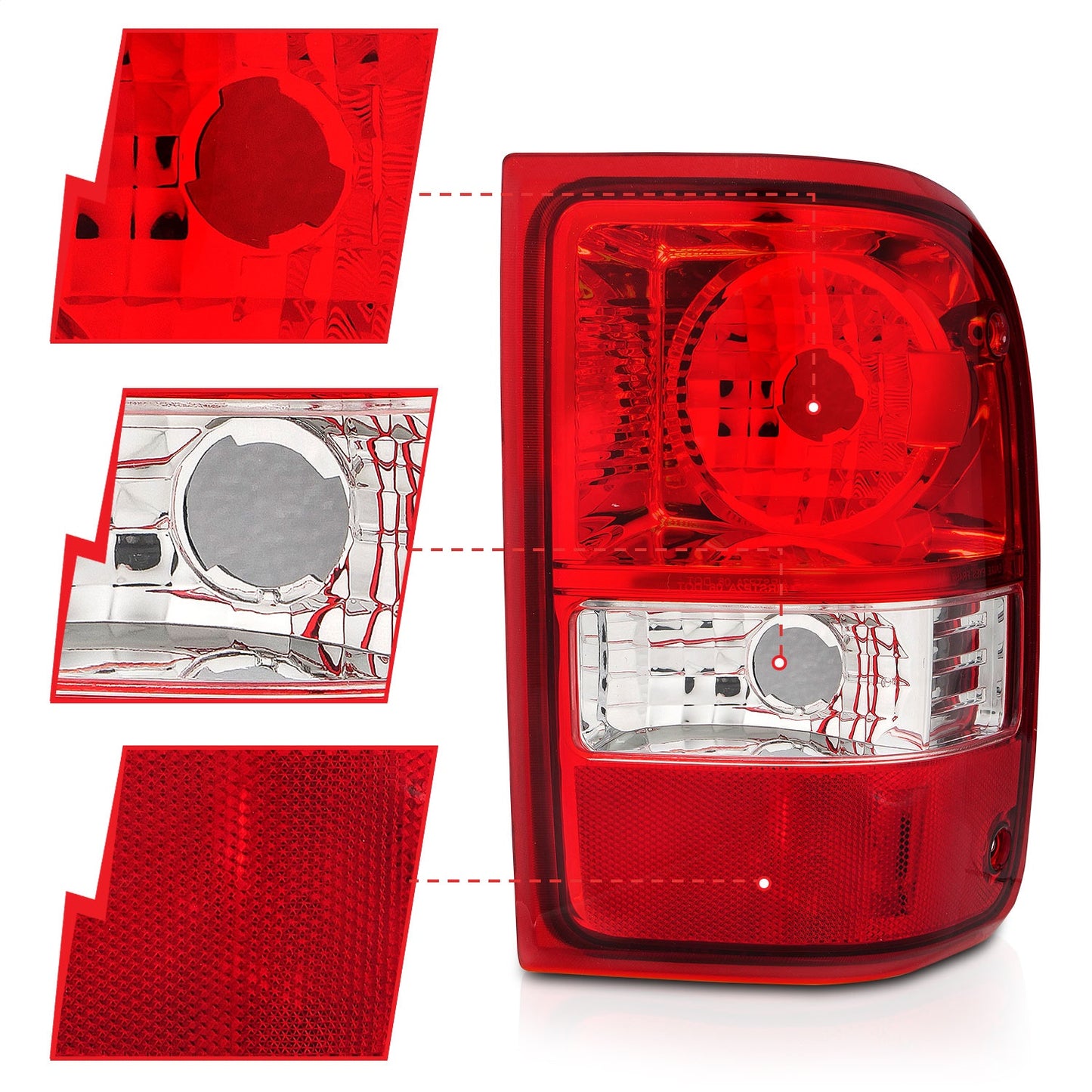 Anzo USA | Tail Light Assembly Red/Clear Lens OE Replacement Pair | Fits Ranger | 211182