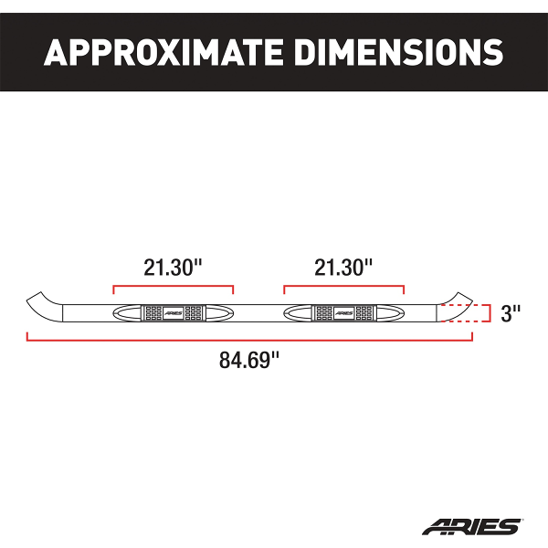 Aries 3" Round Side Bars (19-C RAM 1500 CLASSIC) 215045