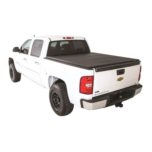 Smittybilt Smart Cover Trifold Tonneau Cover Vinyl Black Folding Tonneau Cover Incl. Cargo Net I 2620011