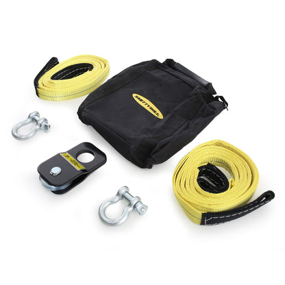 Smittybilt ATV Winch Accessory Kit Incl. Two 1/2 in. Shackles/Tow Straps/Snatch Block/Bag I 2729