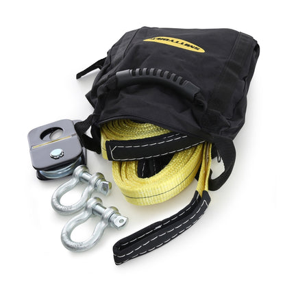 Smittybilt ATV Winch Accessory Kit Incl. Two 1/2 in. Shackles/Tow Straps/Snatch Block/Bag I 2729