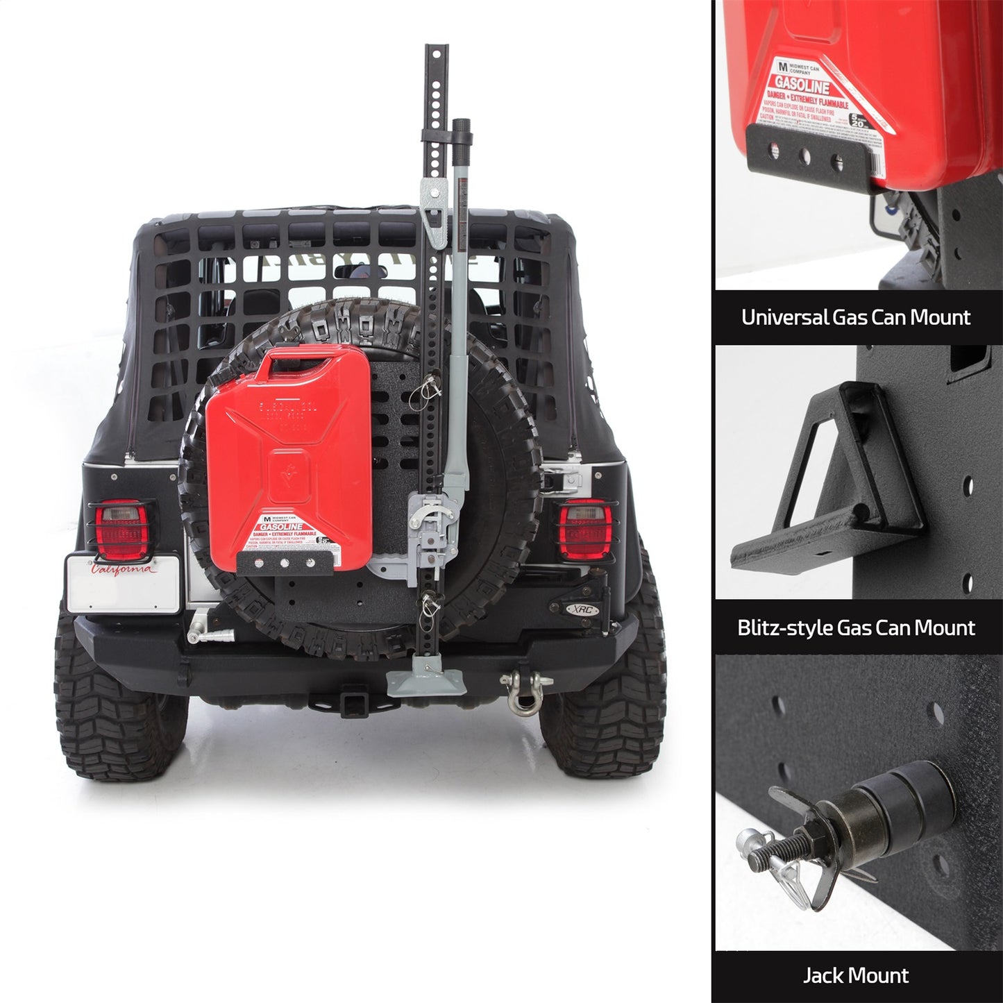 Smittybilt Intelligent Rack Complete Unit Incl. Main Plate Tire Mount Jack Mount And Gas Can Mount I 2740