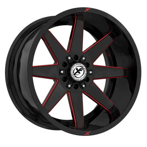 XF Off-Road XF-236 Gloss Black Milled Red