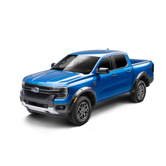 Husky Liners | Pocket Style Fender Flare 4 PC Set For 2024-2026 Ranger Husky Liners | 2802975 on a blue Ford Ranger truck.