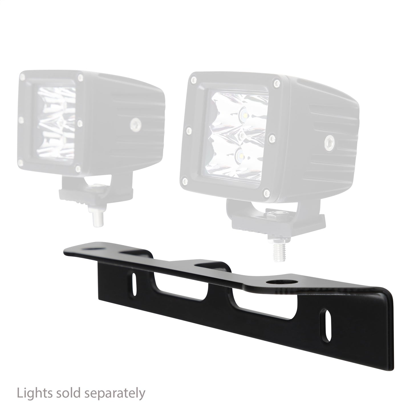 Smittybilt License Plate Light Mount Incl. Hardware 1/4 in. No Drill Installation Black I 2815