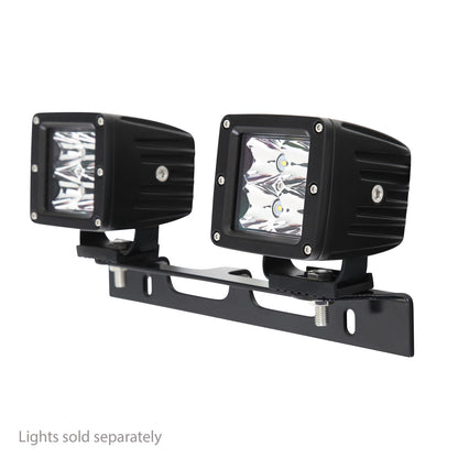 Smittybilt License Plate Light Mount Incl. Hardware 1/4 in. No Drill Installation Black I 2815