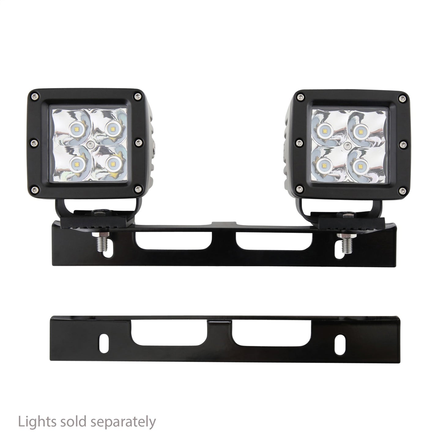 Smittybilt License Plate Light Mount Incl. Hardware 1/4 in. No Drill Installation Black I 2815