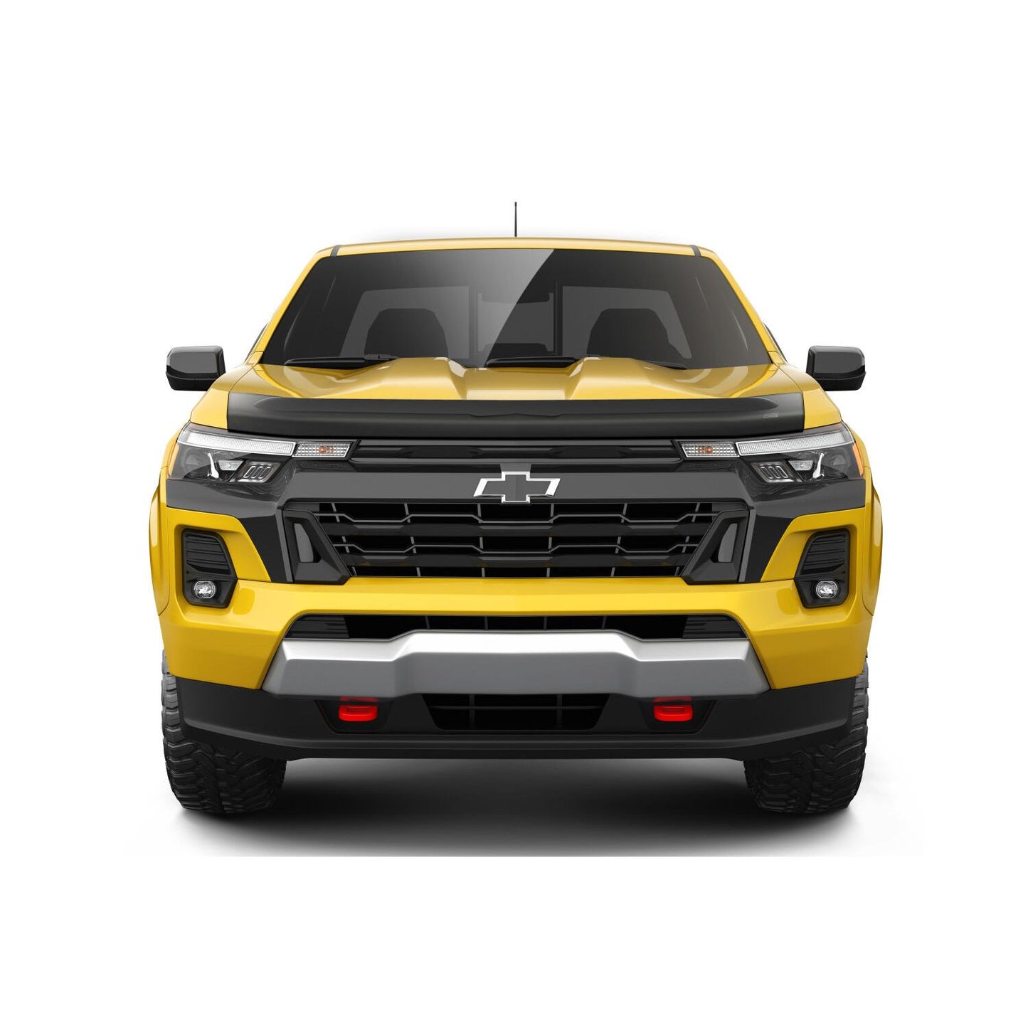 Husky Liners | Aeroskin II Hood Protector Matte Black Low Profile For 2023-2026 Colorado Husky Liners | 2830213 on yellow truck