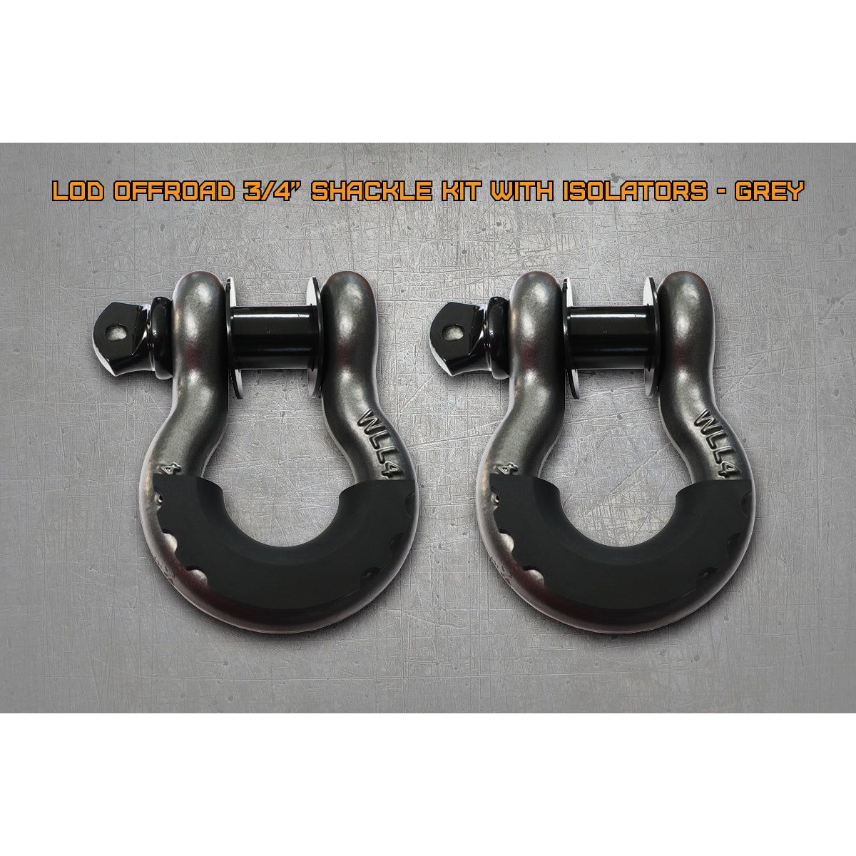 LOD LoD Offroad 3/4” Shackle Kit with Isolators - Grey