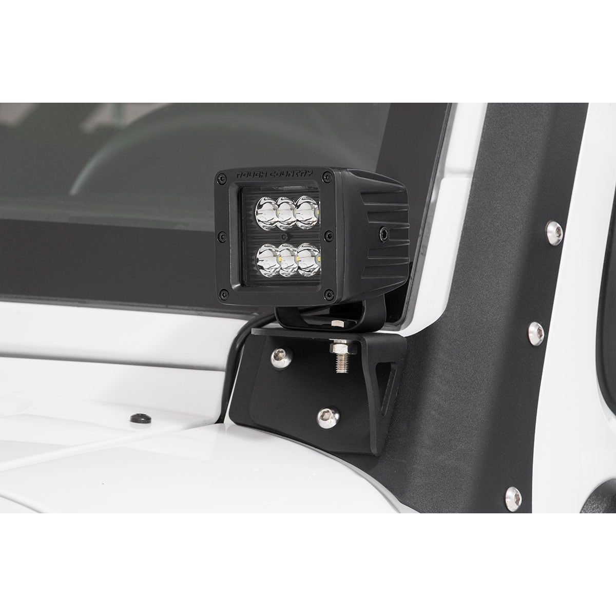 ROUGH COUNTRY 2 Inch Black Series LED Light Pods | Spot | Square | 70903BL