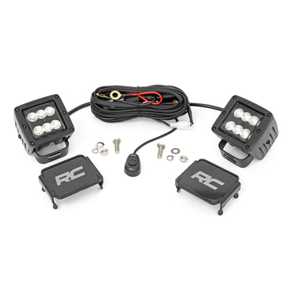 ROUGH COUNTRY 2 Inch Black Series LED Light Pods  | Pair | Flood | 70133BL