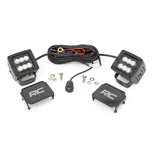 ROUGH COUNTRY 2 Inch Black Series LED Light Pods  | Pair | Flood | 70133BL