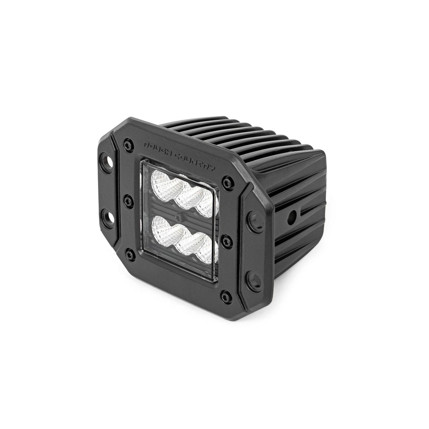 ROUGH COUNTRY 2 Inch Black Series LED Light Pods  | Pair | Flood | Flush Mount | 70113BL