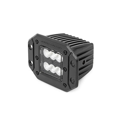 ROUGH COUNTRY 2 Inch Black Series LED Light Pods  | Pair | Flood | Flush Mount | 70113BL