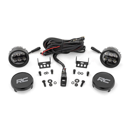 ROUGH COUNTRY Black Series Round LED Light Pair | 3.5 Inch | Amber DRL | 70900A