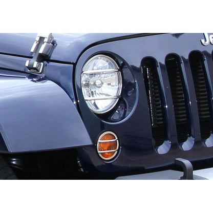 KENTROL Jeep JK Fog Light Cover Pair 07-18 Wrangler JK Polished Silver Kentrol  30014