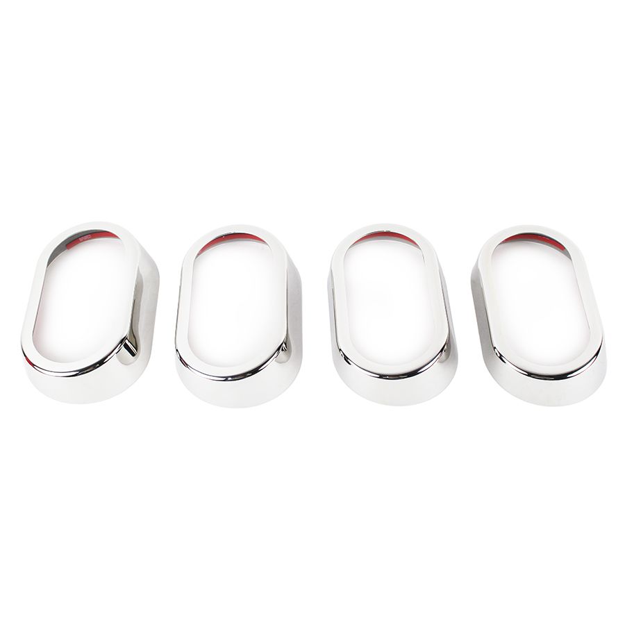 KENTROL Jeep JK Interior Door Handle Bezels 4 Pieces 07-10 Wrangler JK Polished Silver Kentrol  30015