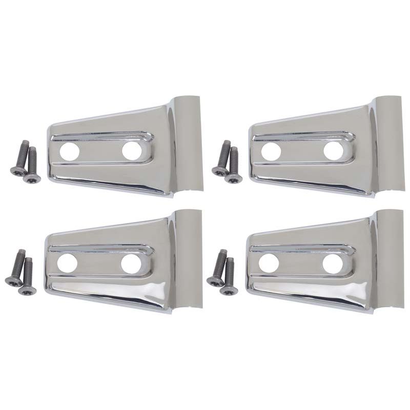KENTROL Jeep JK Door Hinge Overlays 4 Pieces 2 Door 07-18 Wrangler JK Polished Silver Kentrol  30020