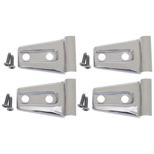 KENTROL Jeep JK Door Hinge Overlays 4 Pieces 2 Door 07-18 Wrangler JK Polished Silver Kentrol  30020