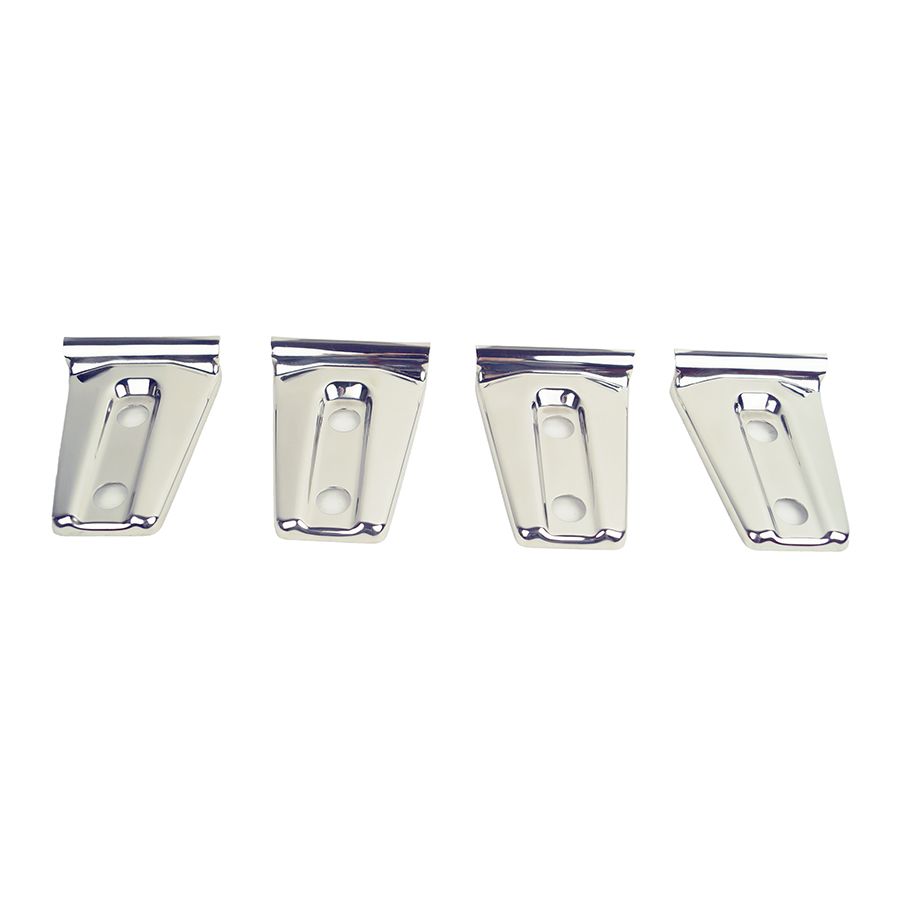 KENTROL Jeep JK Door Hinge Overlays 4 Pieces 2 Door 07-18 Wrangler JK Polished Silver Kentrol  30020