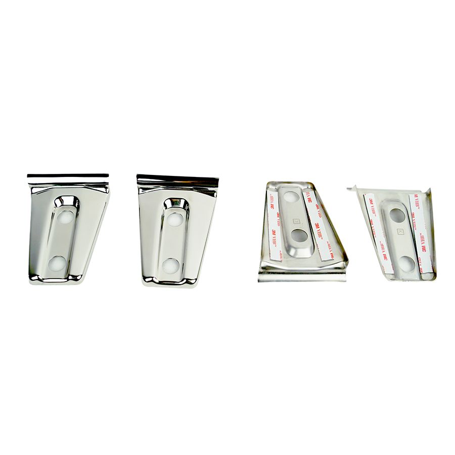 KENTROL Jeep JK Door Hinge Overlays 4 Pieces 2 Door 07-18 Wrangler JK Polished Silver Kentrol  30020