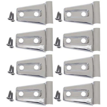 KENTROL Jeep JK Door Hinge Overlays 8 Pieces 4 Door 07-18 Wrangler JK Polished Silver Kentrol  30021
