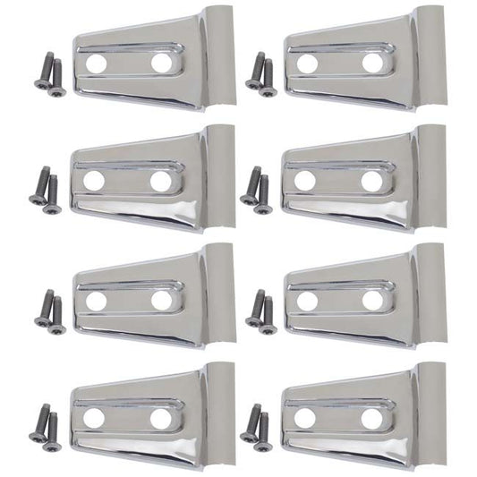 KENTROL Jeep JK Door Hinge Overlays 8 Pieces 4 Door 07-18 Wrangler JK Polished Silver Kentrol  30021