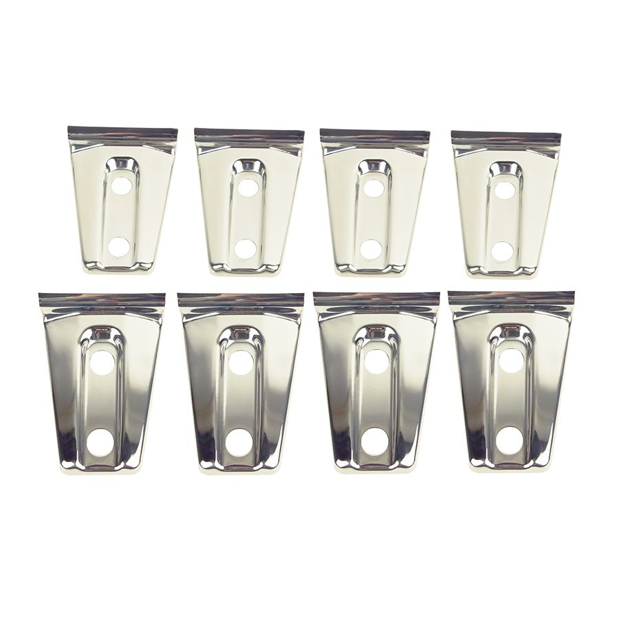 KENTROL Jeep JK Door Hinge Overlays 8 Pieces 4 Door 07-18 Wrangler JK Polished Silver Kentrol  30021