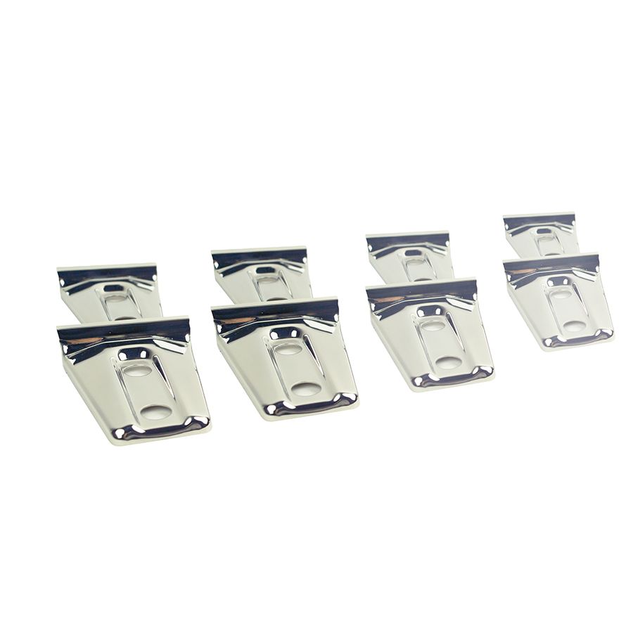 KENTROL Jeep JK Door Hinge Overlays 8 Pieces 4 Door 07-18 Wrangler JK Polished Silver Kentrol  30021