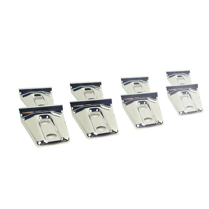KENTROL Jeep JK Door Hinge Overlays 8 Pieces 4 Door 07-18 Wrangler JK Polished Silver Kentrol  30021