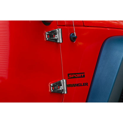 KENTROL Jeep JK Door Hinge Overlays 8 Pieces 4 Door 07-18 Wrangler JK Polished Silver Kentrol  30021