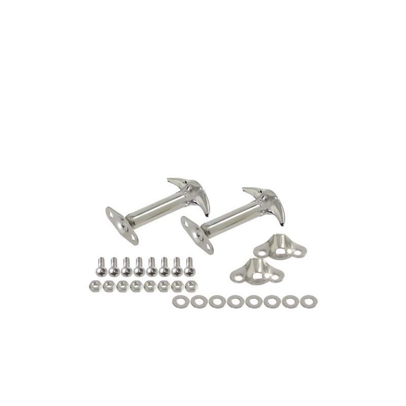 KENTROL Jeep CJ/YJ Hood Catch Pair 55-95 CJ and Wrangler YJ Polished Silver Kentrol  30401