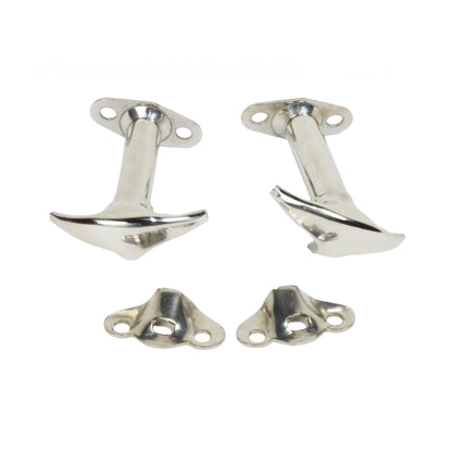 KENTROL Jeep CJ/YJ Hood Catch Pair 55-95 CJ and Wrangler YJ Polished Silver Kentrol  30401