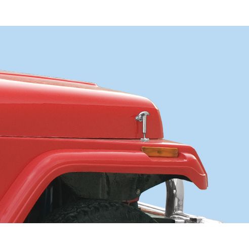 KENTROL Jeep CJ/YJ Hood Catch Pair 55-95 CJ and Wrangler YJ Polished Silver Kentrol  30401