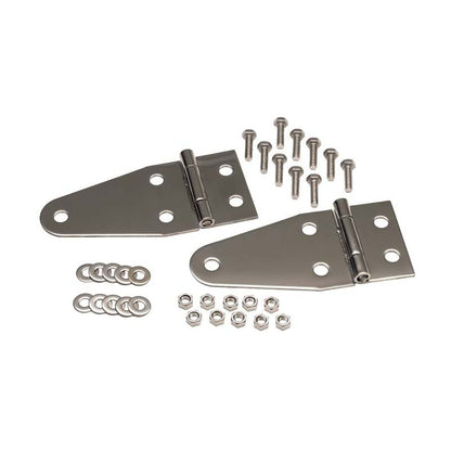 KENTROL Jeep CJ/YJ Hood Hinge Pair 55-95 CJ and Wrangler YJ Polished Silver Kentrol  30402