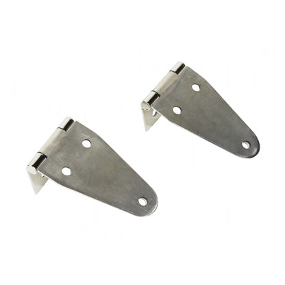 KENTROL Jeep CJ/YJ Hood Hinge Pair 55-95 CJ and Wrangler YJ Polished Silver Kentrol  30402