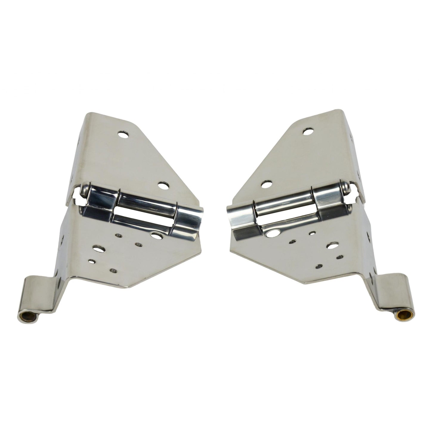 KENTROL Jeep CJ/YJ Windshield Hinge Pair 76-95 CJ and Wrangler YJ Polished Silver Kentrol  30403