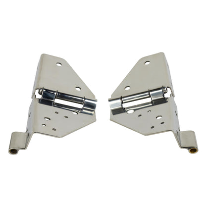 KENTROL Jeep CJ/YJ Windshield Hinge Pair 76-95 CJ and Wrangler YJ Polished Silver Kentrol  30403