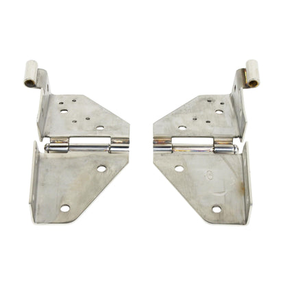 KENTROL Jeep CJ/YJ Windshield Hinge Pair 76-95 CJ and Wrangler YJ Polished Silver Kentrol  30403