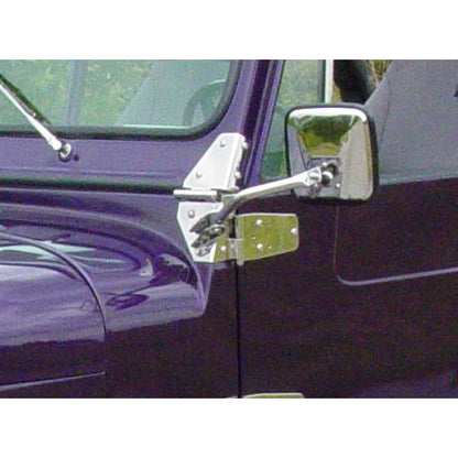 KENTROL Jeep CJ/YJ Windshield Hinge Pair 76-95 CJ and Wrangler YJ Polished Silver Kentrol  30403