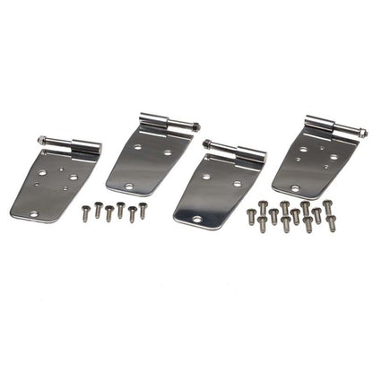KENTROL Jeep CJ/YJ Door Hinge Set 4 Pieces 76-93 CJ and Wrangler YJ Polished Silver Kentrol  30420