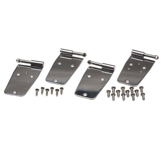 KENTROL Jeep CJ/YJ Door Hinge Set 4 Pieces 76-93 CJ and Wrangler YJ Polished Silver Kentrol  30420