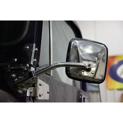 KENTROL Jeep CJ/YJ Door Hinge Set 4 Pieces 76-93 CJ and Wrangler YJ Polished Silver Kentrol  30420