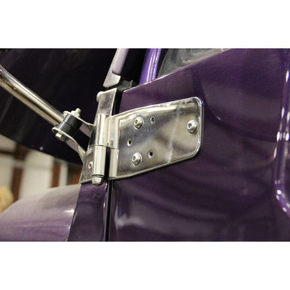 KENTROL Jeep CJ/YJ Door Hinge Set 4 Pieces 76-93 CJ and Wrangler YJ Polished Silver Kentrol  30420