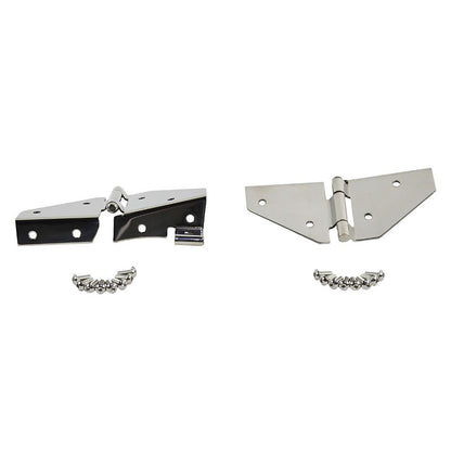 KENTROL Jeep CJ/YJ Windshield Hinge No Mirror Holes Pair 76-95 CJ and Wrangler YJ Polished Silver Kentrol  30427