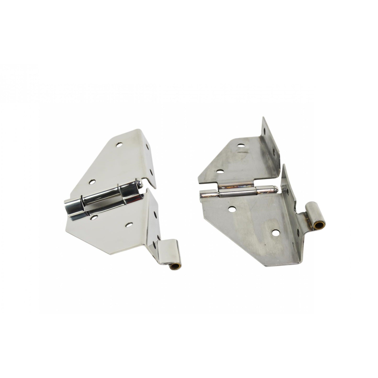 KENTROL Jeep CJ/YJ Windshield Hinge No Mirror Holes Pair 76-95 CJ and Wrangler YJ Polished Silver Kentrol  30427