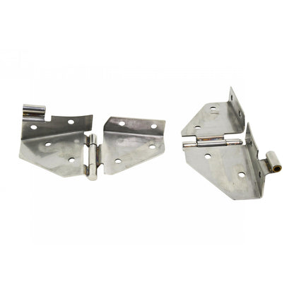 KENTROL Jeep CJ/YJ Windshield Hinge No Mirror Holes Pair 76-95 CJ and Wrangler YJ Polished Silver Kentrol  30427
