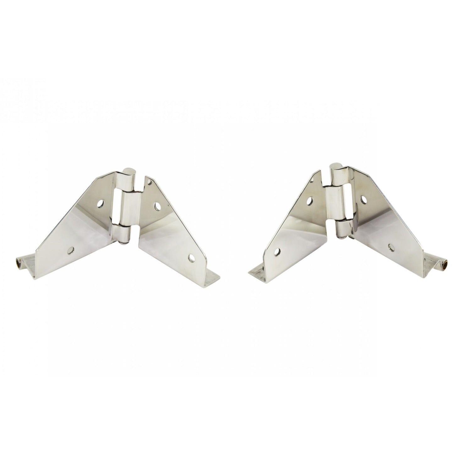KENTROL Jeep CJ/YJ Windshield Hinge No Mirror Holes Pair 76-95 CJ and Wrangler YJ Polished Silver Kentrol  30427
