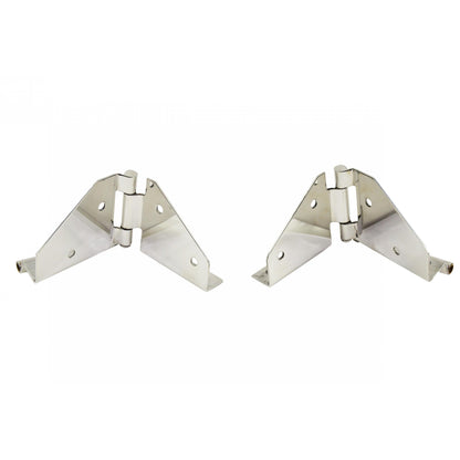 KENTROL Jeep CJ/YJ Windshield Hinge No Mirror Holes Pair 76-95 CJ and Wrangler YJ Polished Silver Kentrol  30427