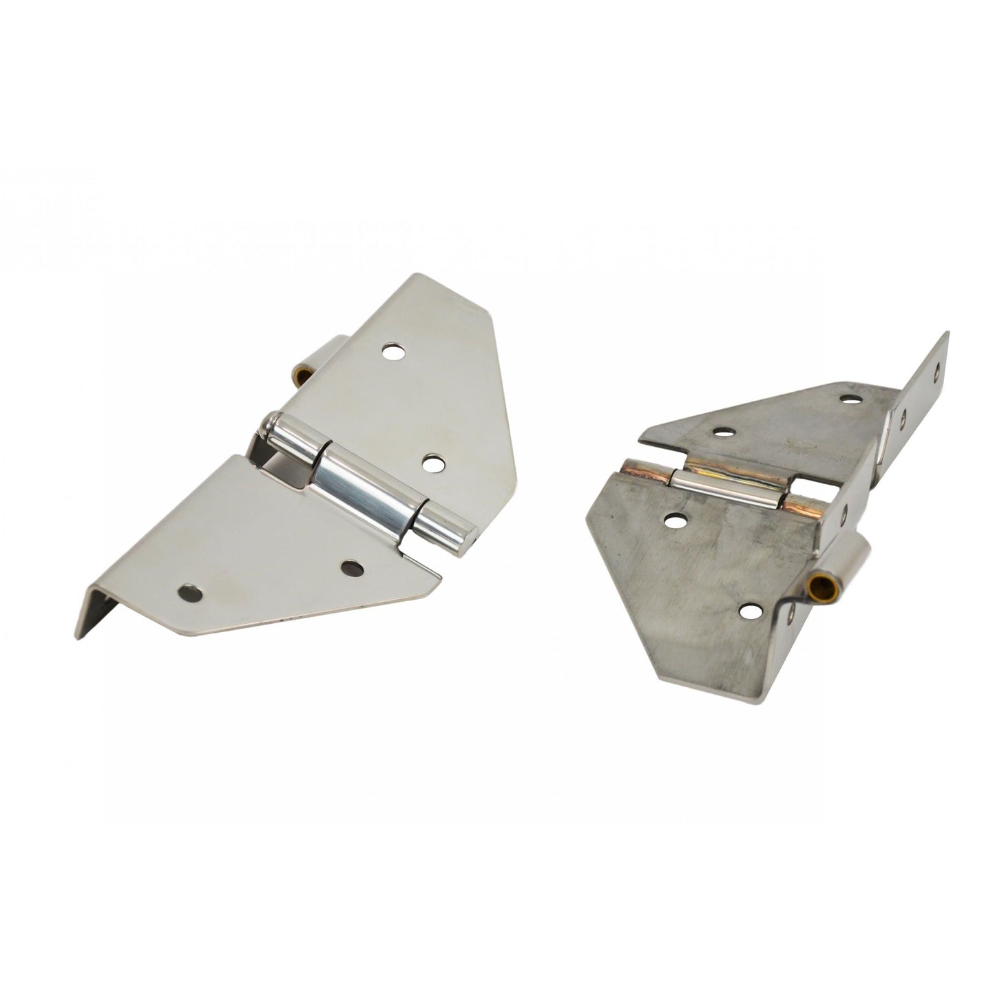 KENTROL Jeep CJ/YJ Windshield Hinge No Mirror Holes Pair 76-95 CJ and Wrangler YJ Polished Silver Kentrol  30427